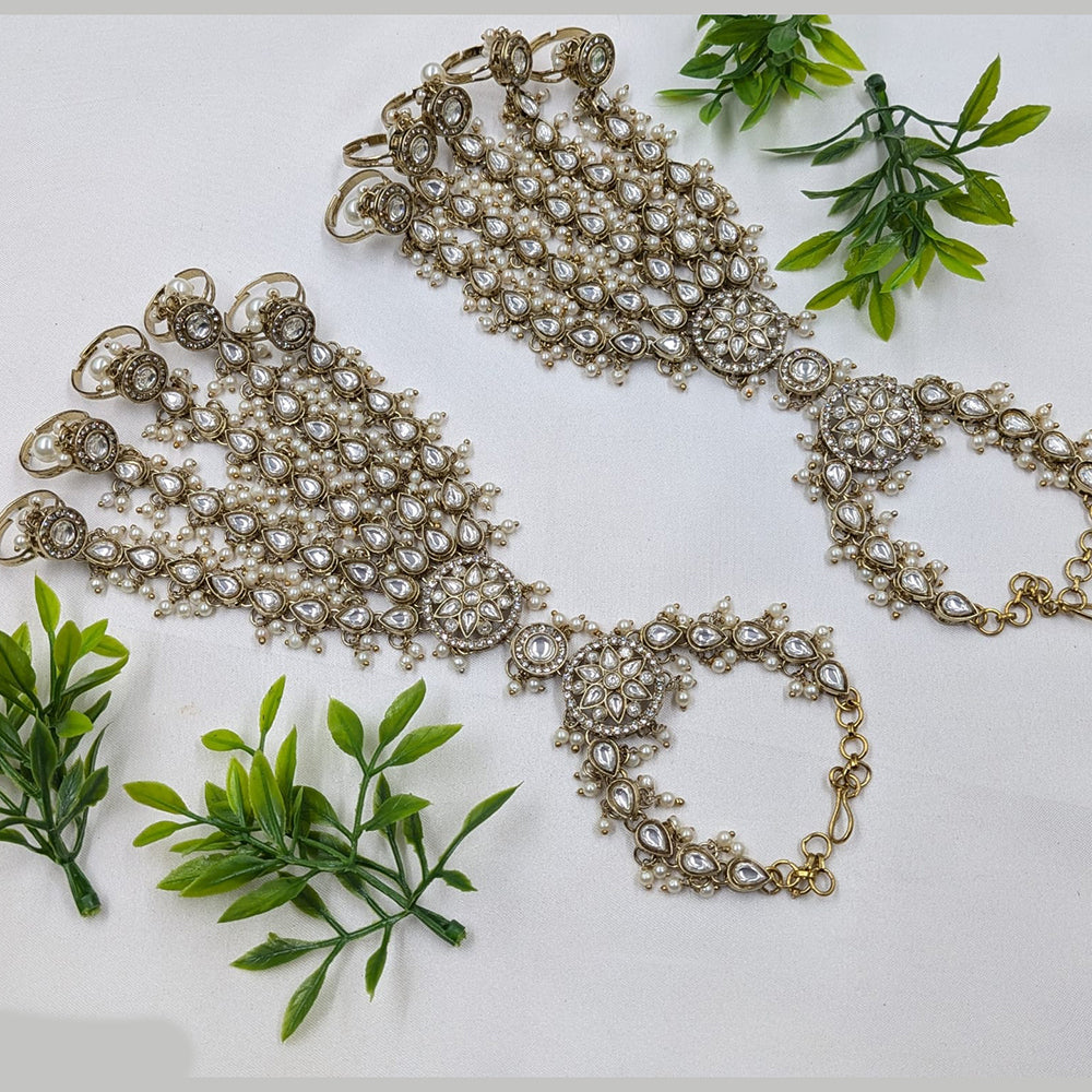 NAFJ Kundan Stone Designer Hand Harness