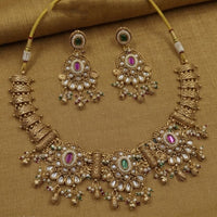 NAFJ Trendy Pota Stone And Pearl Necklace Set