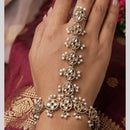 NAFJ Crystal Stone And Pearl Designer Hand Harness