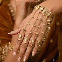 NAFJ Austrian Stone And Pearl Designer Hand Harness