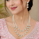 NAFJ Graceful Polki Kundan Stone And Pearl Necklace Set