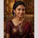 NAFJ Graceful Kundan Stone And Ghungroo Necklace Set