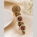 NAFJ Royal Pota Stone Statement Double Finger Ring for Women