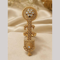 NAFJ Royal Pota Stone Statement Double Finger Ring for Women