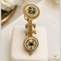 NAFJ Royal Pota Stone Statement Double Finger Ring for Women
