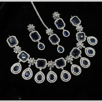 NAFJ Royal American Daimond Necklace Set With Maang Tikka
