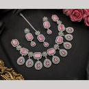 NAFJ Royal American Daimond Necklace Set With Maang Tikka