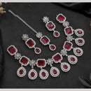 NAFJ Royal American Daimond Necklace Set With Maang Tikka