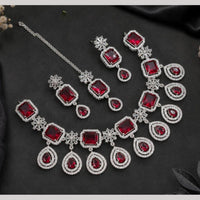 NAFJ Royal American Daimond Necklace Set With Maang Tikka