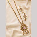 NAFJ Graceful Pota Stone And Pearl Long Necklace Set