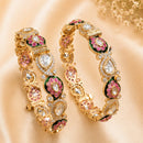 NAFJ Gold Plated Austrian Stone Bangles Set for Women Traditional Indian Ethnic Jewelry