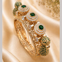 NAFJ Gold Plated Austrian Stone Bangles Set for Women Traditional Indian Ethnic Jewelry (Copy)