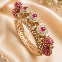 NAFJ Gold Plated Austrian Stone Bangles Set for Women Traditional Indian Ethnic Jewelry (Copy)