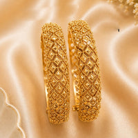 NAFJ Gold Plated Bangles Set for Women Traditional Indian Ethnic Jewelry