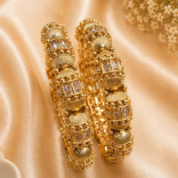 NAFJ Gold Plated Bangles Set for Women Traditional Indian Ethnic Jewelry