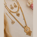 NAFJ Traditional Pota Stone Gold Plated Double Necklace Set for Women