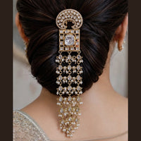 NAFJ Elegant Kundan Stone Hair Bun Cover for Women
