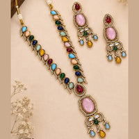 NAFJ Graceful Monalisa And Austrian Stone Long Necklace Set