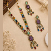 NAFJ Graceful Monalisa And Austrian Stone Long Necklace Set