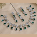 NAFJ Silver Plated Royal American Daimond Necklace Set
