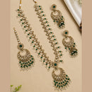 NAFJ Grand Polki Kundan Stone And Pearl Long Necklace Set