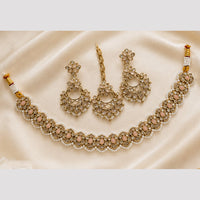 NAFJ Glamorous Crystal Stone And Pearl Necklace Set