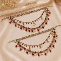 NAFJ Elegant Crystal Stone And Pearl Kanchain