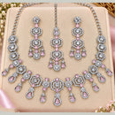 NAFJ Glamorous Crystal Stone And Austrian Stone Necklace Set