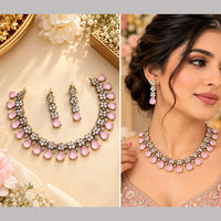 NAFJ Glamorous Crystal Stone Necklace Set