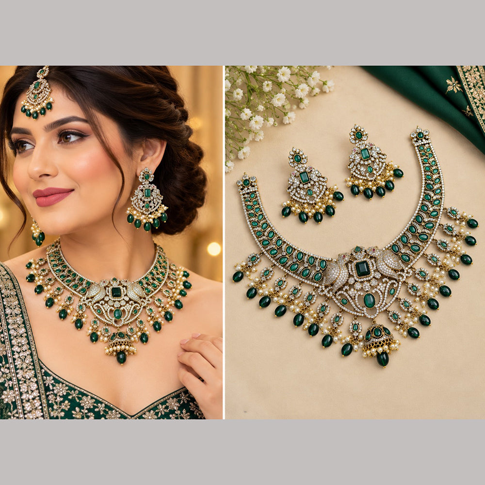 NAFJ Elegant Pota Stone And Beads Necklace Set