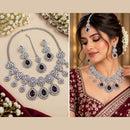NAFJ Glamorous Crystal Stone And Austrian Stone Necklace Set