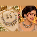 NAFJ Elegant Pota Stone And Beads Choker Necklace Set