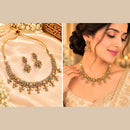 NAFJ Elegant Pota Stone And Beads Choker Necklace Set