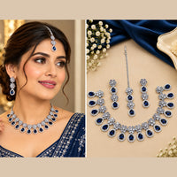 NAFJ Designer American Daimond Choker Necklace Set