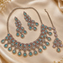 NAFJ Glamorous Crystal Stone And Austrian Stone Necklace Set