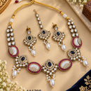 NAFJ Glamorous Pota Stone And Austrian Stone Beads Necklace Set