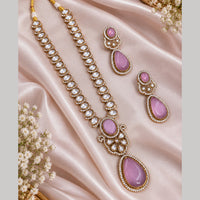 NAFJ Glamorous Pota Stone And Austrian Stone Necklace Set