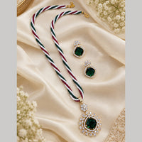 NAFJ Designer American Daimond And Pearl Necklace Set