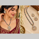 NAFJ Designer American Daimond And Pearl Necklace Set