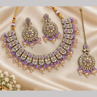 NAFJ Glamorous Crystal Stone And Beads Necklace Set