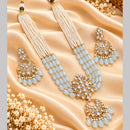 NAFJ Elegant Gold Plated Crystal Stone Beads Necklace Set