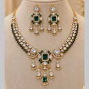 NAFJ Glamorous Gold Plated Crystal Stone  Necklace Set