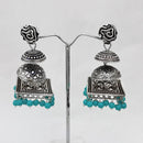  Hania Jewels Oxidized Dome Jhumka Earrings with Beads