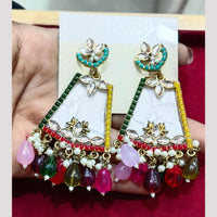 Bhagwati Bangles Gold Plated Crystal Stone And Beads Dangler Earrings