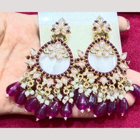 Bhagwati Bangles Gold Plated Crystal Stone And Beads Dangler Earrings