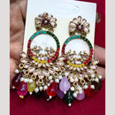 Bhagwati Bangles Gold Plated Crystal Stone And Beads Dangler Earrings