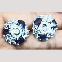 Bhagwati Bangles Silver Plated American Diamonds Studs Earrings
