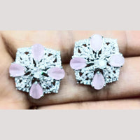 Bhagwati Bangles Silver Plated American Diamonds Studs Earrings