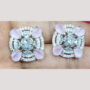 Bhagwati Bangles Silver Plated American Diamonds Studs Earrings