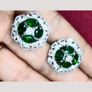 Bhagwati Bangles Silver Plated American Diamonds Studs Earrings